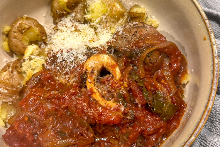 Healthy Beef Osso Buco with Russet Potatoes in a Dutch Oven
