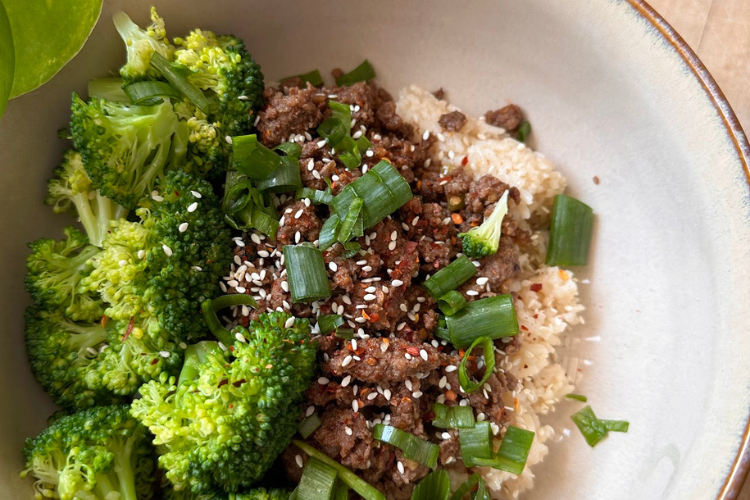 Korean Beef with Rice & Broccoli