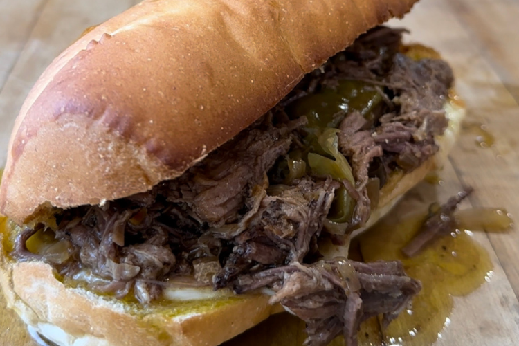Mississippi Pot Roast Sub with Provolone and Muffaletta