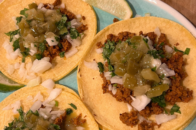 Pork Sausage Street Tacos with Homemade Salsa Verde