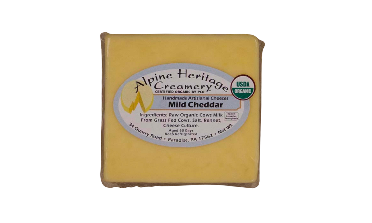 Ayers Valley Farm - A2-A2 Raw Organic Mild Cheddar Cheese - 2 x 8 oz packs