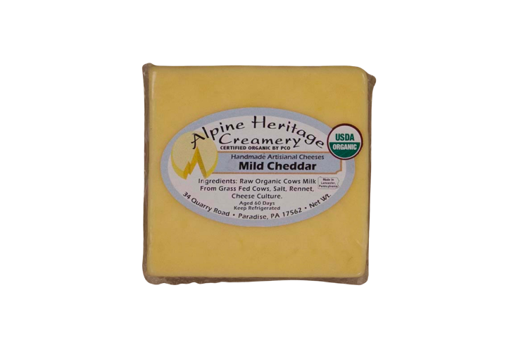 Ayers Valley Farm - A2-A2 Raw Organic Mild Cheddar Cheese - 2 x 8 oz packs
