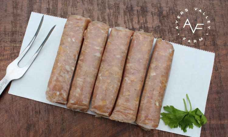 Ayers Valley Farm - Chicken Bratwurst (Apple) - 10 x 3.2 oz links