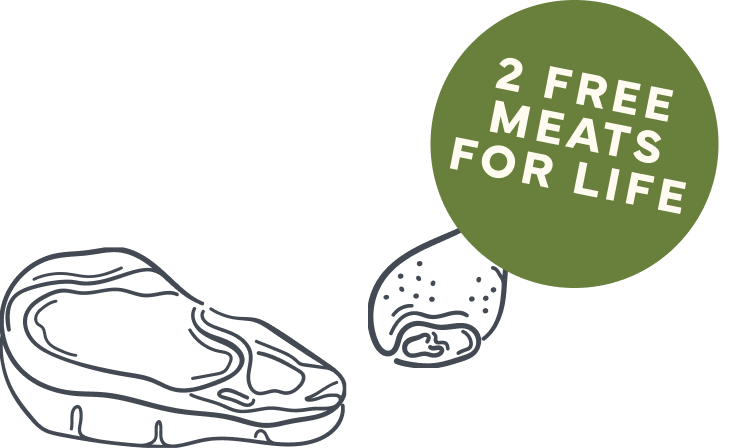 get two free meats for life