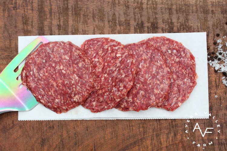 Ayers Valley Farm - Ground Beef Patties - (4) 4 oz patties / pkg