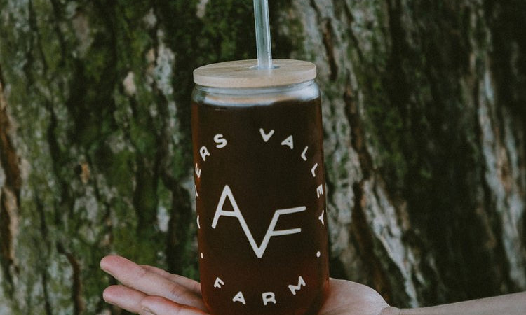 Ayers Valley Farm - Iced Coffee Cup (with Bamboo Lid & Glass Straw)